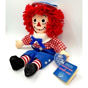 New w Tags 12" RAGGEDY ANDY Plush Doll 80th Birthday Edition by Dakin Applause‎